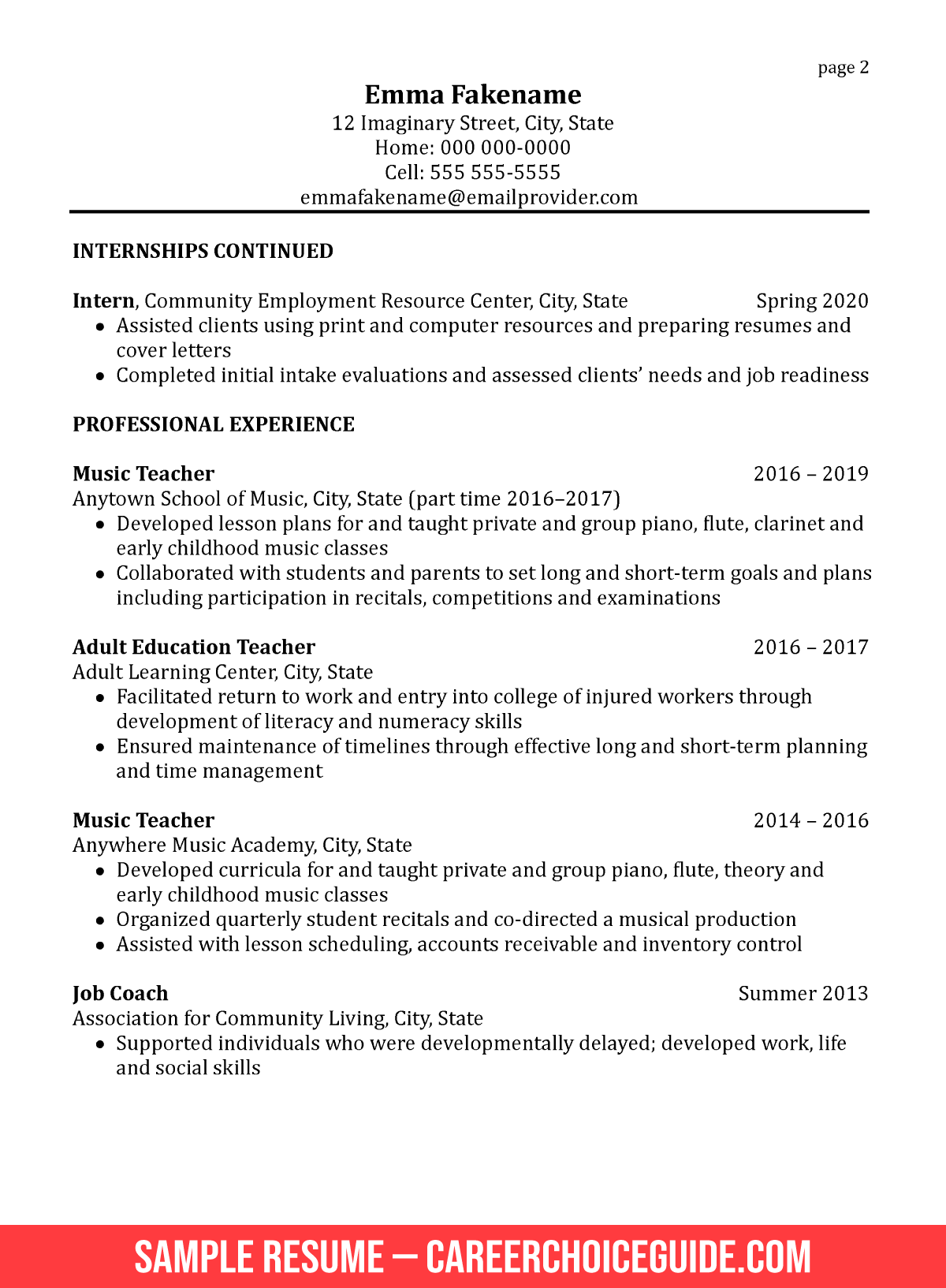 change career resume sample