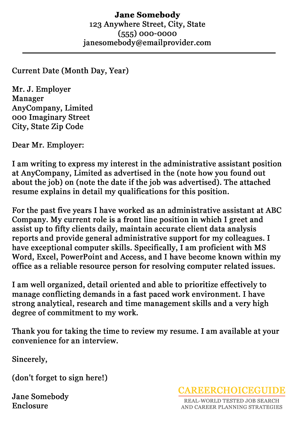 cover letter with qualifications